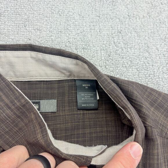 REI Button Up Shirt Mens Medium Brown Long Sleeve Polyester Preppy Outdoor Y2K - Picture 4 of 8